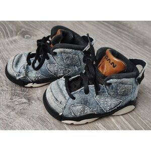 Nike Air Jordan 5C Retro Blue Washed Denim Infant Shoes CV5488-401 **‎ Flaw